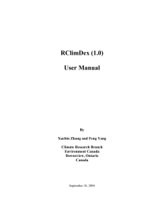 RClimDex (1 - climate change indices