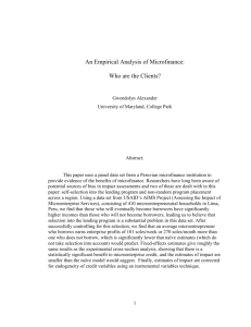 An empirical analysis of microfinance