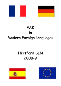 Vak in modern foreign languages - Hertfordshire Grid for Learning