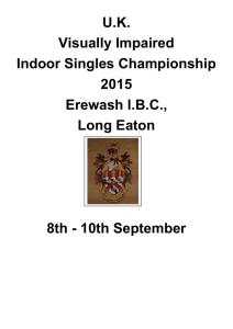 U.K. Visually Impaired Indoor Singles Championship 2015 Erewash