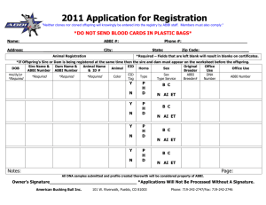 Application for Registration - American Bucking Bull, Inc.