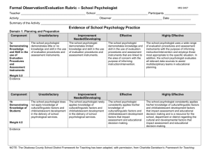 Formal Observation/Evaluation Rubric – School Psychologist
