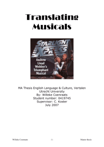 Translating musicals - Utrecht University Repository