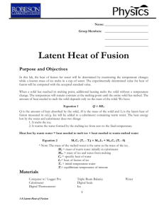 Latent Heat of Fusion