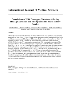 Correlations of HBV Genotypes, Mutations Affecting