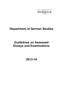 GUIDELINES ON ASSESSED ESSAYS