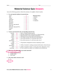 Material Science Quiz Answers