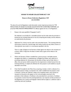 HOUSE TO HOUSE COLLECTIONS ACT 1939