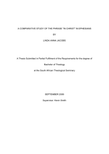 A Comparative Study of the Phrase “in Christ” in Ephesians