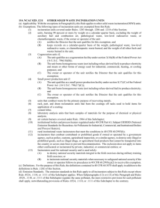 15A NCAC 02D .1211 OTHER SOLID WASTE INCINERATION