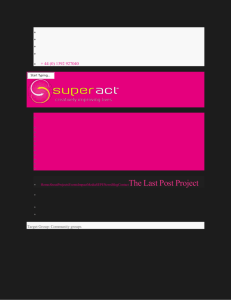Superact launches The Last Post project