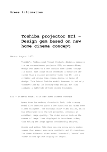 Press Information Toshiba projector ET1 – Design gem based on