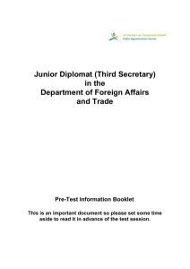 Junior Diplomat (Third Secretary) - Pre-test