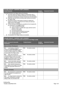 Village Locality - Service Industry Zone