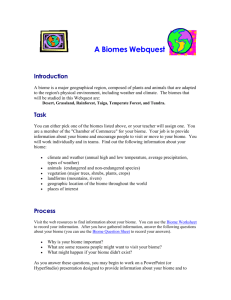 A Biomes Webquest
