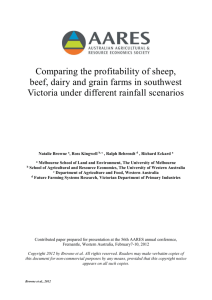 Browne et al Comparing the profitability of sheep, beef, dairy and