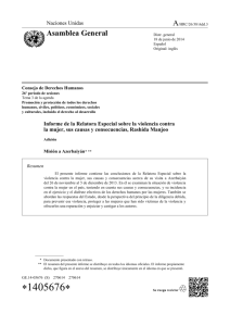 Report of the Special Rapporteur on violence against women, its