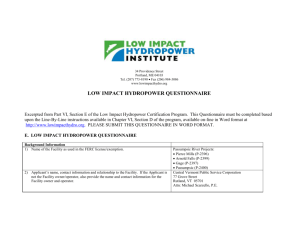 Resource Agency Contacts - Low Impact Hydropower Institute