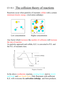 The collision theory of reactions