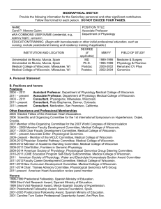 Biographical Sketch Format Page - MCW