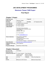 `Electronic Theses` Project Final Report
