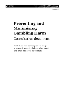 Preventing and Minimising Gambling Harm