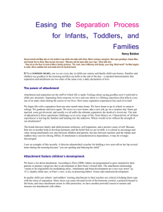 Easing the Separation Process for Infants, Toddlers, and Families