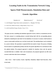 Locating Faults in the Transmission Network Using Sparse Field