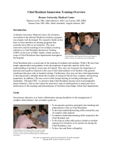 Chief Resident Immersion Training Overview