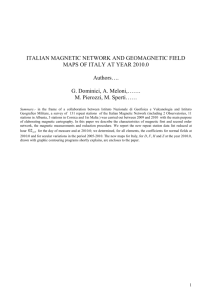 Introduction - MagNetE 2011 - Istituto Nazionale di Geofisica e