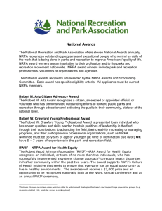 Award Descriptions - National Recreation and Park Association