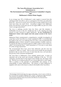 Yrka submission to ENRC on Melb Future Water Supply, 29 August