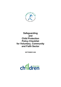 Checklist for developing safeguarding and child protection policies