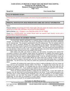 Consent for HIV Antibody Test
