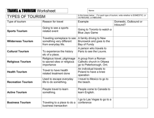 TRAVEL & TOURISM Worksheet 1