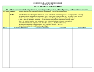 Gr 4 checklist (math)