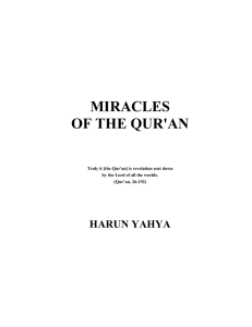 THE MIRACLES OF THE QUR`AN
