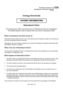 Urology Directorate Haematuria Clinic