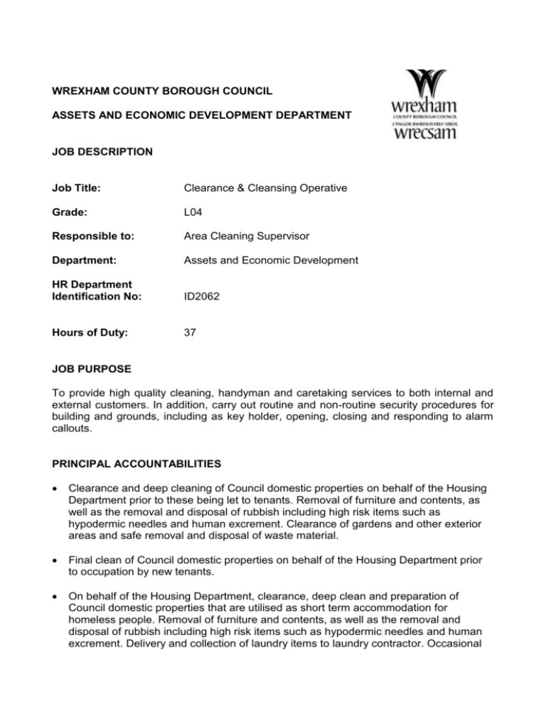 Job Context Wrexham County Borough Council 7488