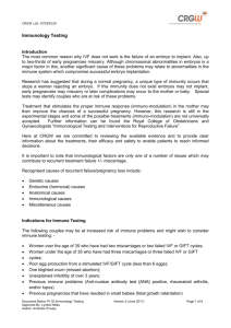 Immunology Information Sheet