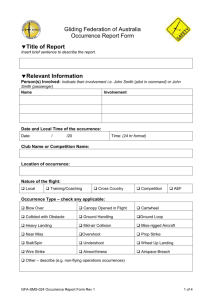 Occurrence Report Form (GFA)