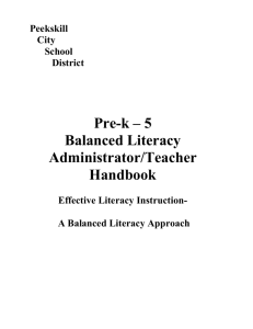 Pre-K - 5 Balanced Literacy Administrator/Teacher Handbook