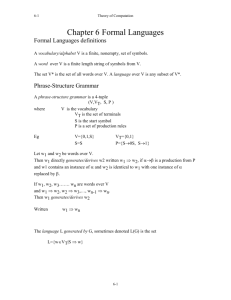 Chapter 6 Formal Languages