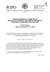 WIPO/GRTKF/IC/4/INF/5 ADD.: Presentations on National and