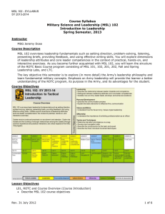 Military Science and Leadership 101