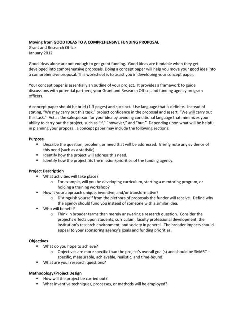 How To Develop A Concept Paper