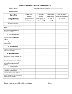 Resident Neurology Clerkship Evaluation Form