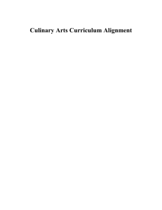 Culinary Arts Curriculum Alignment