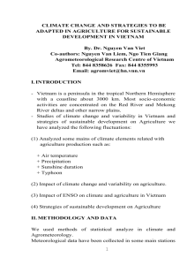 Climate change and variability in Vietnam and strategies of