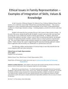 Ethical Issues in Family Representation Syllabus